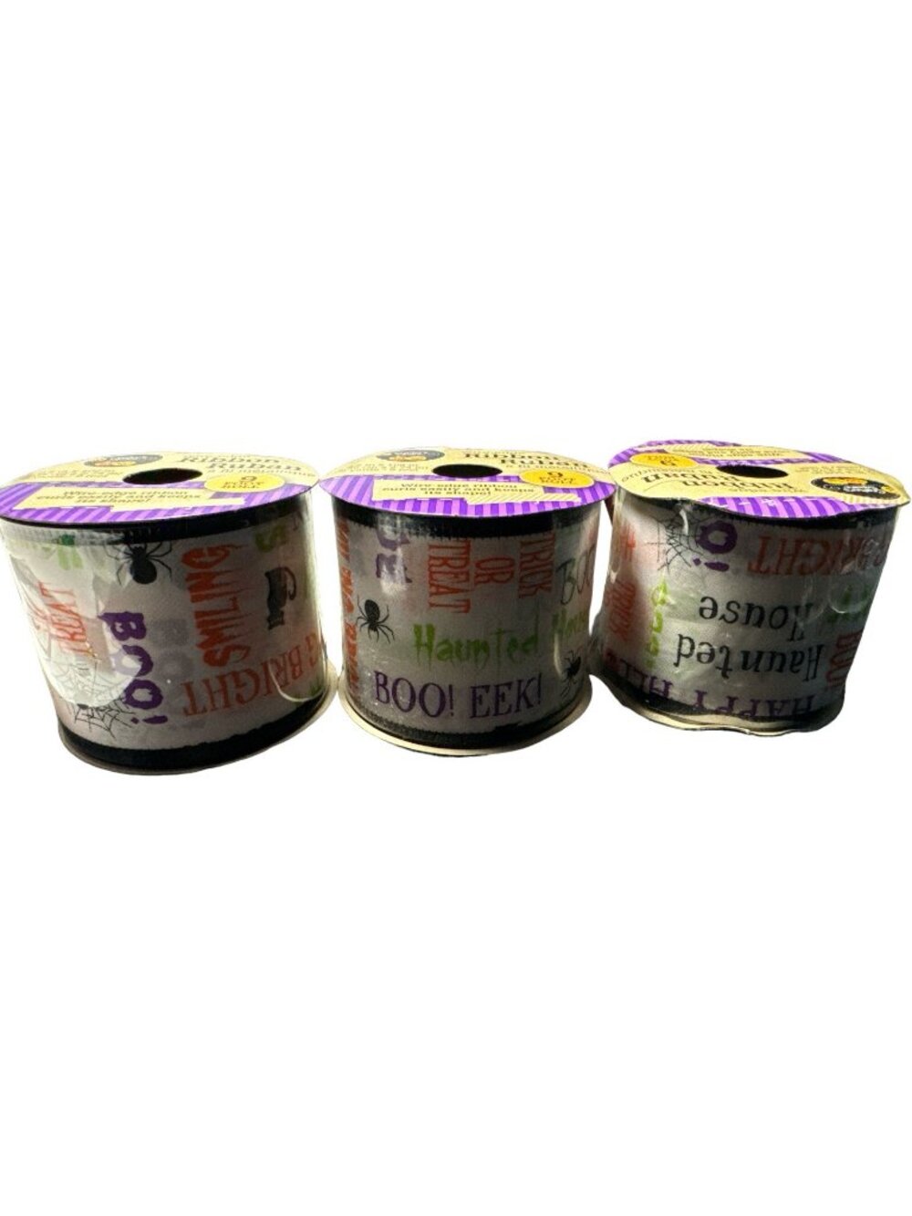 Crafter Square Halloween Wired Edge Ribbon Set Of 3 2.5x 108 in 3 Yards new